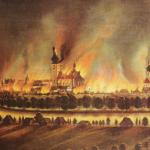 Velký požár Poličky r.1845 - dobobý obraz v Městské galerii