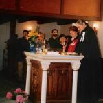 Ekumenická bohoslužba v evangelickém kostele - farářka místního sboru A.Lavická a farářka z USA Jody Filipi